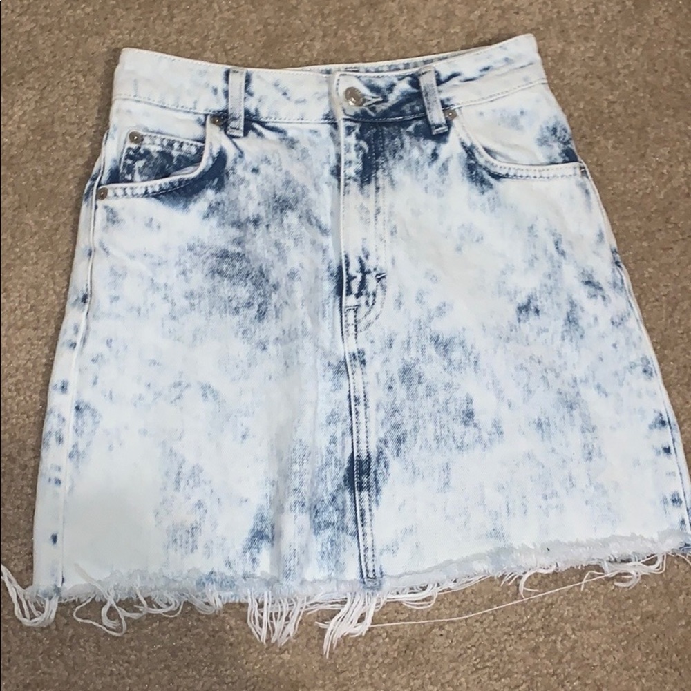 TopShop Acid Washed Denim Skirt